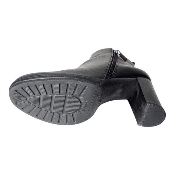 POLVERE Italian Made Black Leather Side Zip Ankle Boot Size 39 - Picture 9 of 9